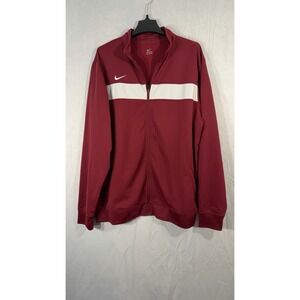 Nike Women's Full Zip Training Jacket Red White Striped Swoosh Track Jacket 3XLT
